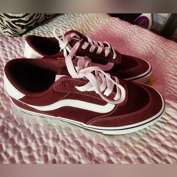 Vans Kids Burgundy and White Sneakers - Picture 2 of 7